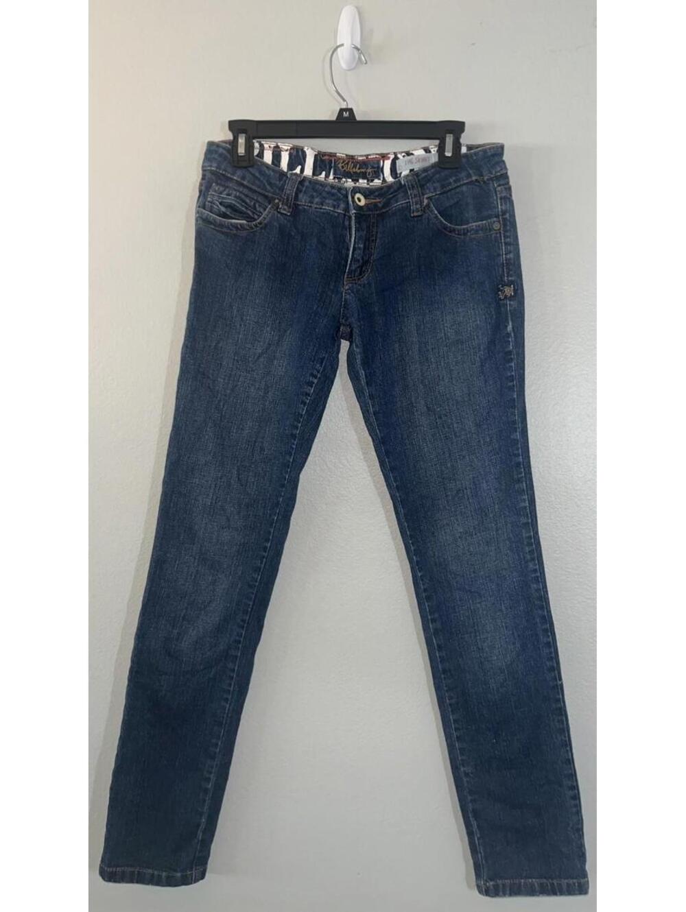 Vintage Billabong The Skinny Dark Wash Distressed Jeans Women’s Low Rise Sz 4